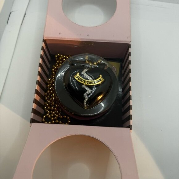 Juicy Couture NEW Vintage Y2K Enamel Heart Crystal Lip Gloss Pendant Necklace L - Picture 9 of 16